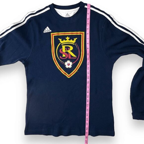 Adidas Mens Real Salt Lake Soccer Climalite Ultimate Tee Medium Long Sleeve Blue - Picture 12 of 12